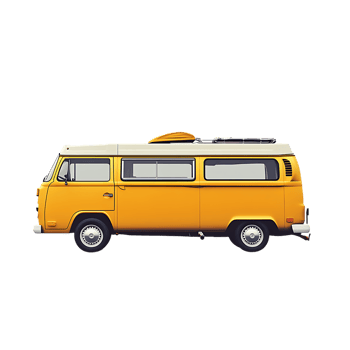 PNG Yellow Vintage Pickup Truck Against Transparent Background.