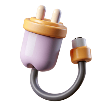 stunning artistic Living Tech Connector Plugged in Transparent Background high resolution png