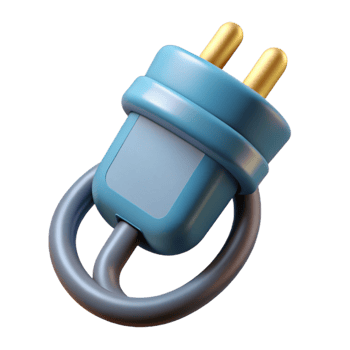 vibrant modern Living Tech Connector Plugged in Transparent Background original png