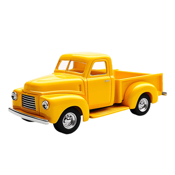 Retro Yellow Pickup Truck Isolated on Transparent Canvas png
