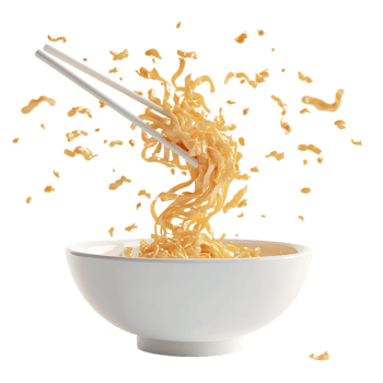 Steaming Instant Ramen Against Transparent Background for Cultural Cuisine Promotion png