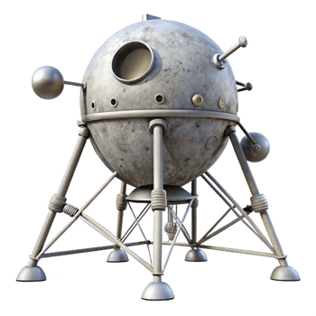 elegant vintage Lunar Lander Cutout with Landing Legs original png