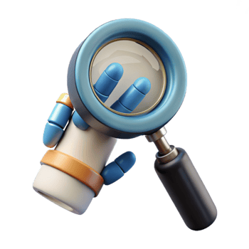 wonderful artistic Magnifying Glass Over a Circuit Board Cutout genuine png