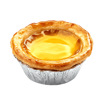 Artisan Egg Tart in Foil Cup Against Transparent Background for Bakery Campaigns png