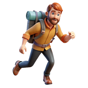 wonderful classic Man Teleporting with Backpack Adventure Theme Isolated high resolution png