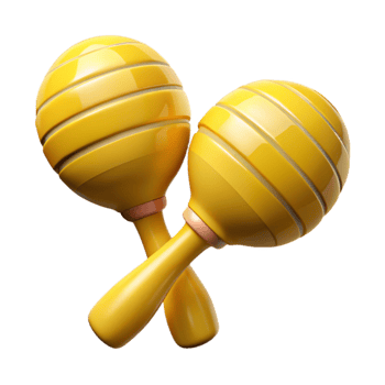 serene rustic Maracas Shaking Pair Yellow Cutout png