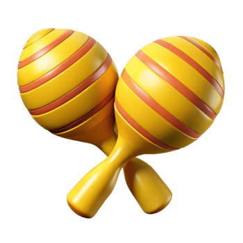 extraordinary contemporary Maracas Shaking Pair Yellow Cutout professional png