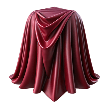 magnificent classic Maroon Velvet Drapery Fold Isolated Element detailed png