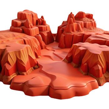 serene rustic Mars Canyon Landscape Isolated with Red Cliffs authentic png