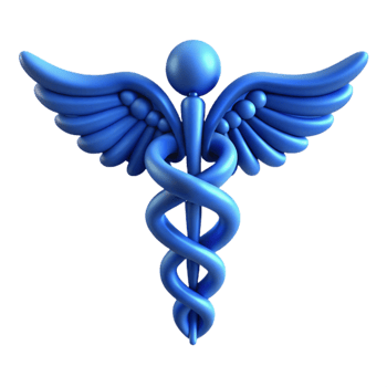 wonderful traditional Medical Caduceus Symbol Blue Gradient Isolated original png