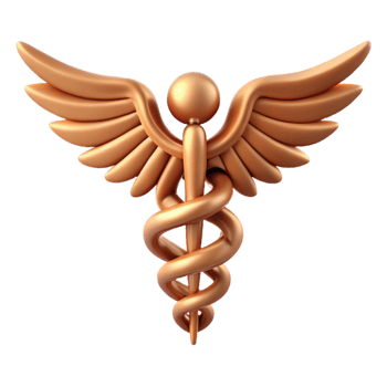 elegant artistic Medical Caduceus Symbol White Background Transparent genuine png