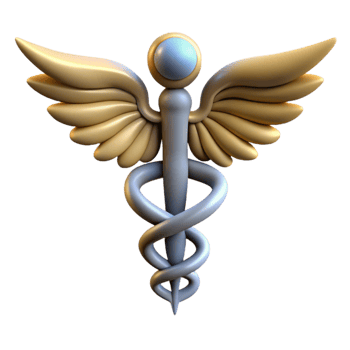 serene vintage Medical Caduceus Symbol White Background Transparent original png