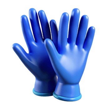 beautiful abstract Medical Gloves Blue Latex Transparent Background premium png