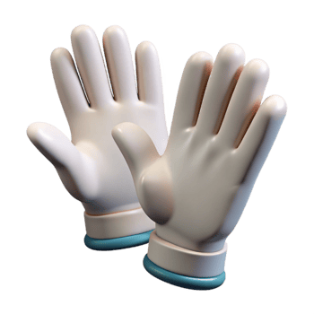 elegant minimalist Medical Gloves White Cutout Isolated Element high resolution png