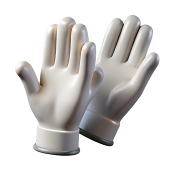 vibrant classic Medical Gloves White Cutout Isolated Element authentic png