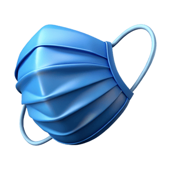 impressive artistic Medical Mask Blue Pleated Transparent Background exclusive png