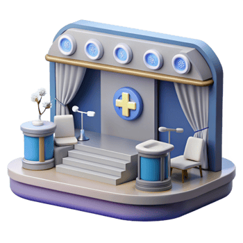 impressive abstract Medical Technology Innovation Conference Stage Isolated genuine png