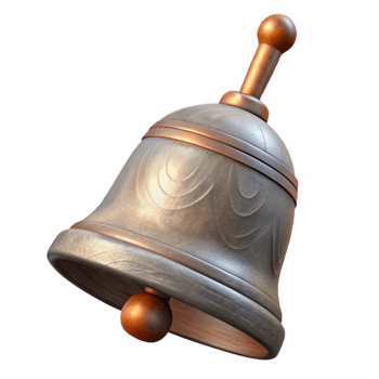 stunning creative Meditation Bell Isolated with Wooden Handle authentic png