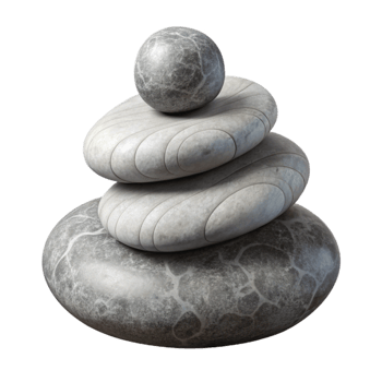dramatic rustic Meditation Stones Stacked Cutout with Natural Texture high quality png