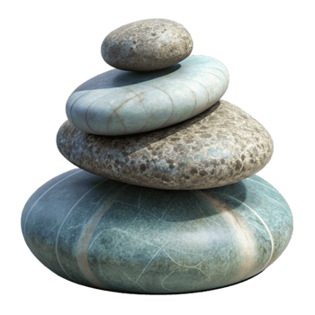 serene traditional Meditation Stones Stacked Cutout with Natural Texture high resolution png