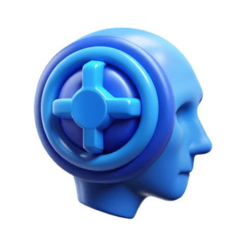 elegant rustic Mental Focus Icon Transparent Background Blue Hue genuine png