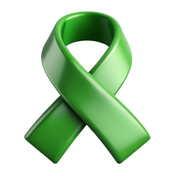 extraordinary abstract Mental Health Awareness Ribbon Green Isolated png