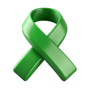 wonderful abstract Mental Health Awareness Ribbon Green Isolated professional png