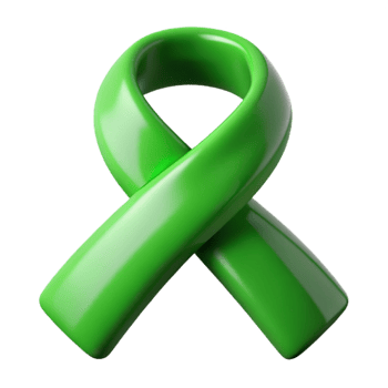 impressive rustic Mental Health Awareness Ribbon Green Isolated high quality png