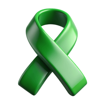 serene modern Mental Health Awareness Ribbon Green Isolated exclusive png