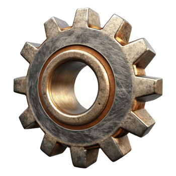 vibrant abstract Metal Gear Cogwheel Steampunk Style Transparent Isolated authentic png