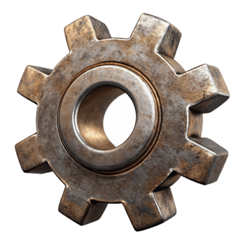 stunning rustic Metal Gears Steampunk Style Cutout premium png