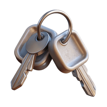 vibrant traditional Metal Key Ring Levitating with Keys Transparent premium png