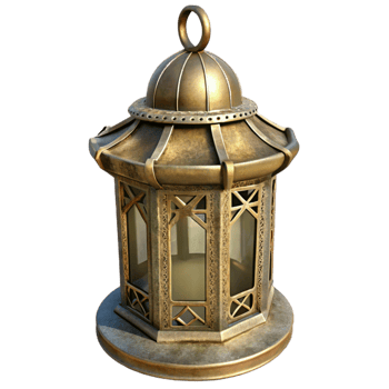 serene contemporary Metal Lantern Antique Style Cutout professional png