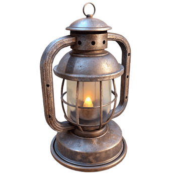 elegant rustic Metal Lantern Vintage Style Isolated on Transparent Background authentic png
