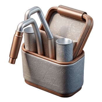 beautiful classic Metal Straws with Carrying Case Isolated on Transparent Background high quality png