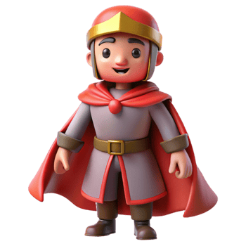 serene creative Metaverse Character Costume Red Cape Transparent Background detailed png