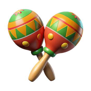 beautiful modern Mexican Maracas Isolated on White Cutout detailed png