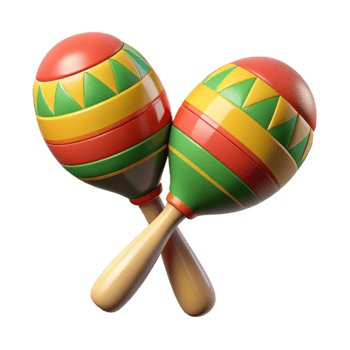 beautiful contemporary Mexican Maracas Isolated on White Cutout exclusive png