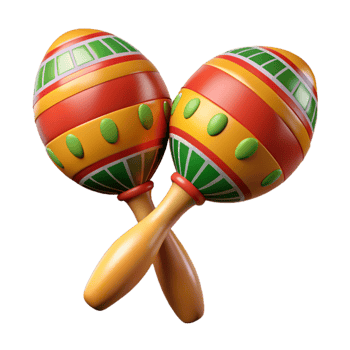 serene classic Mexican Maracas Isolated on White Cutout exclusive png