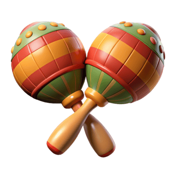 impressive traditional Mexican Maracas Isolated on White Cutout genuine png