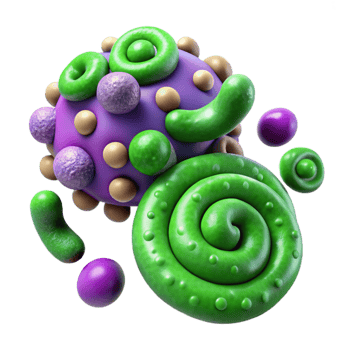 magnificent contemporary Microbial Growth Pattern Green and Yellow Spirals Isolated high quality png