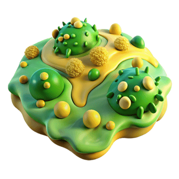 wonderful minimalist Microbial Landscape Green and Yellow Topography Cutout high quality png