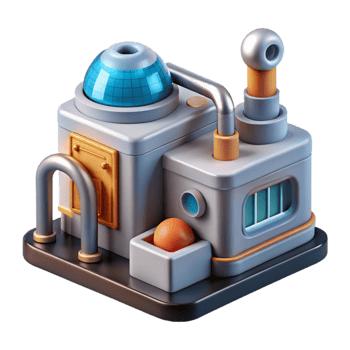 impressive modern Microscopic Nanobot Factory Transparent Background professional png