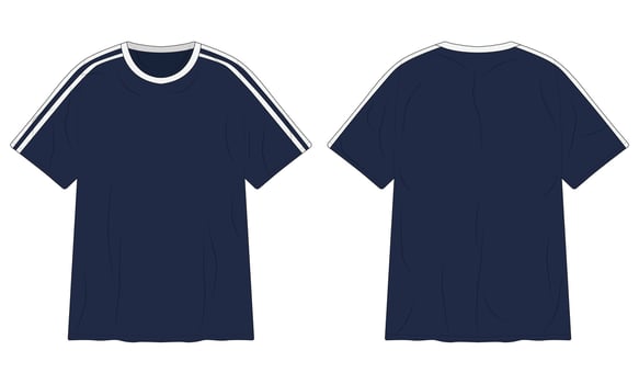 Navy blue striped t-shirt template vector