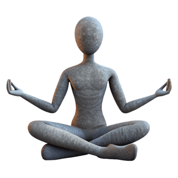 dramatic modern Mind Body Connection Silhouette in Yoga Pose Isolated authentic png