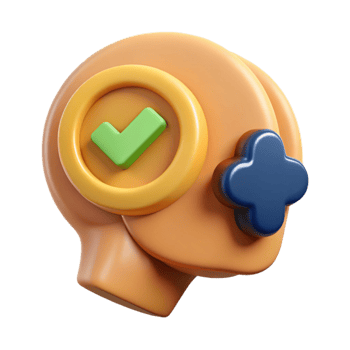 elegant contemporary Mind Upload Complete Symbol with Checkmark Transparent Background authentic png