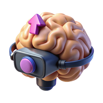 impressive minimalist Mind Upload Interface with Progress Indicator Transparent Background professional png