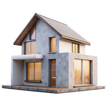 elegant creative Minimalist House Design Side View Isolated professional png