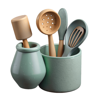 serene classic Minimalist Kitchen Utensils Cutout authentic png