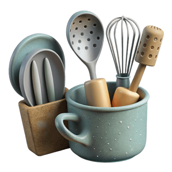 serene contemporary Minimalist Kitchen Utensils Cutout high resolution png